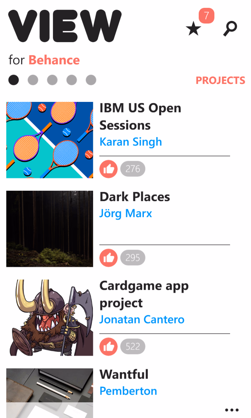 Quiky feature on top right